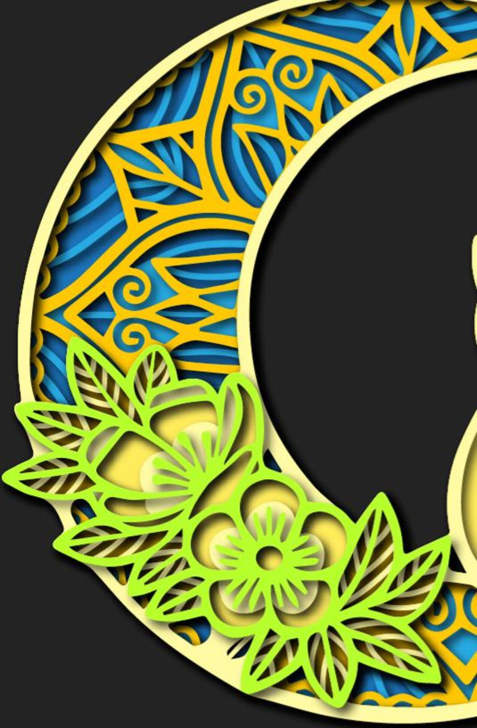 Multilayer 3D Moonlit Cat Wall Art