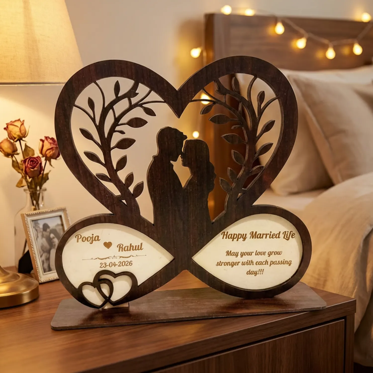 Personalized Infinite Love Wooden Desk Art Personalized Infinite Love Wooden Desk Art