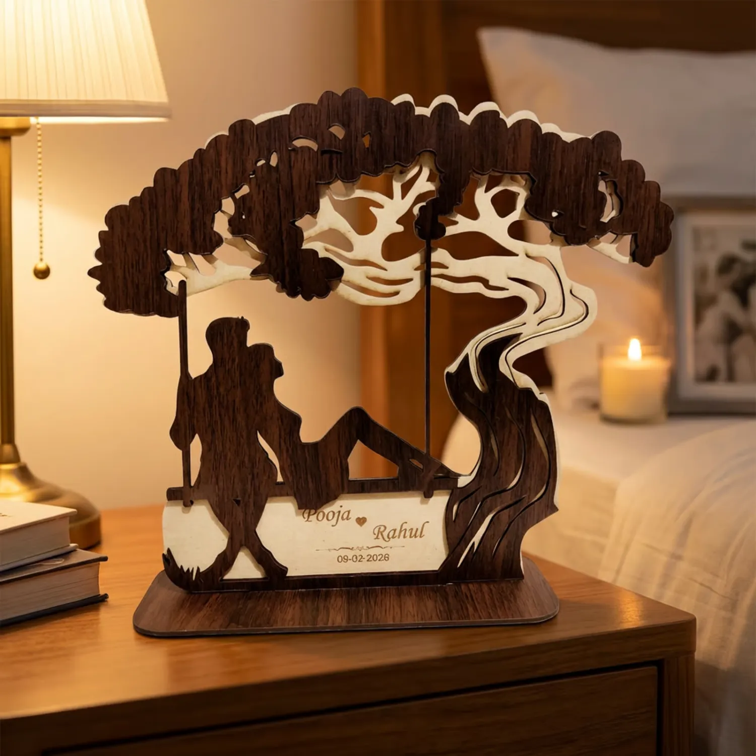 Personalized Love Bond Wooden Desk Art Personalized Love Bond Wooden Desk Art