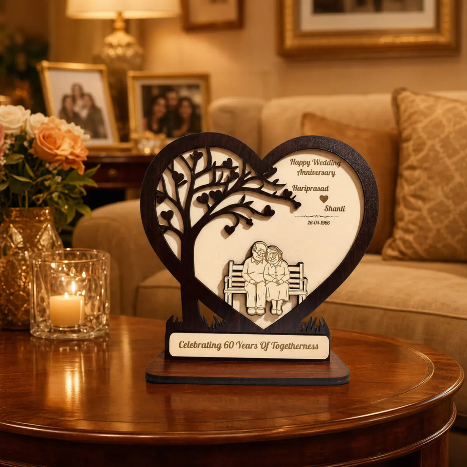 Personalized Timeless Love Wooden Desk Art Personalized Timeless Love Wooden Desk Art