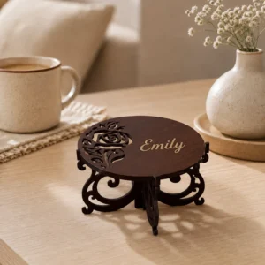 Personalised Rose Cutwork Wooden Coasters