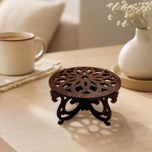 Lotus Cutwork Wooden Coasters