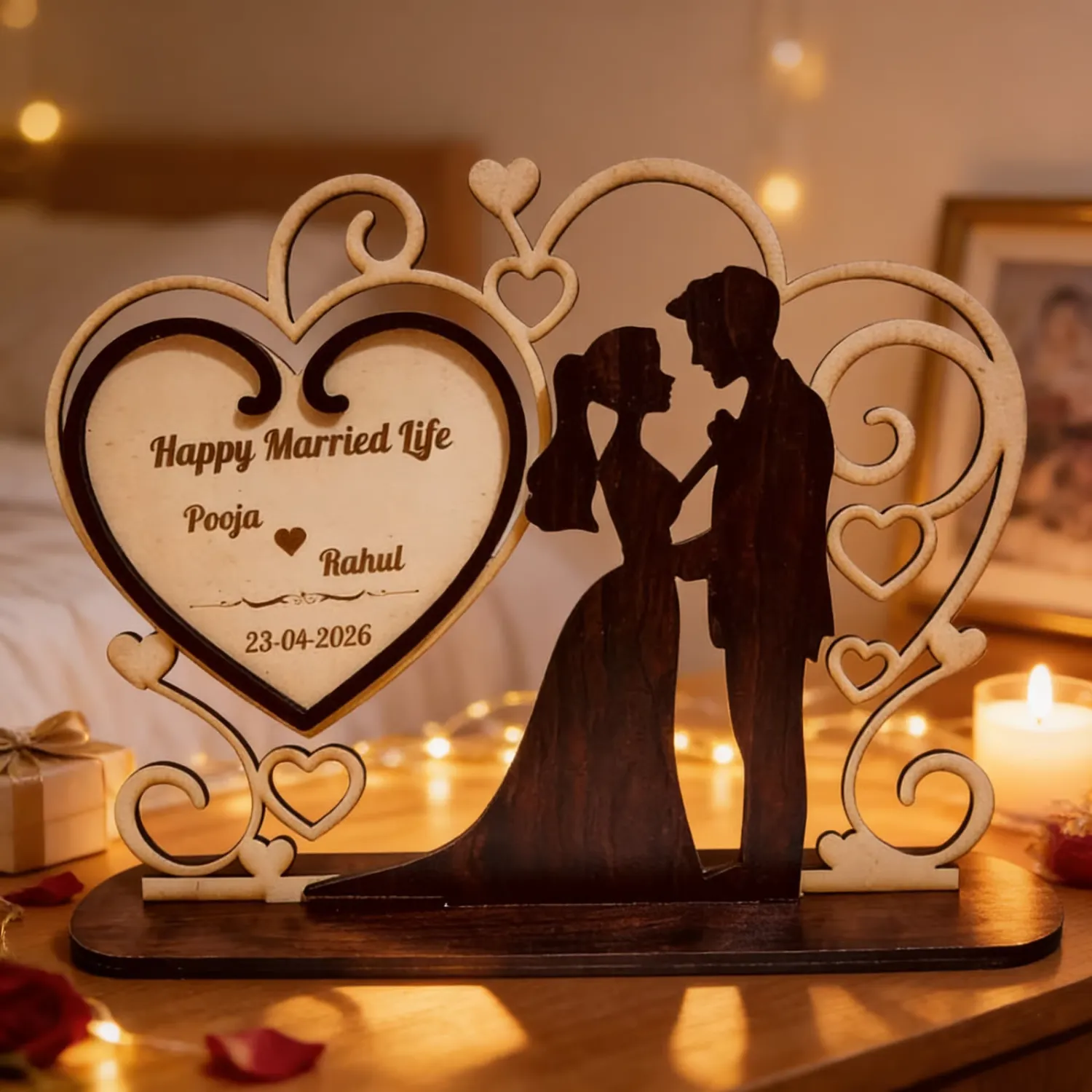 Love Promise Wooden Desk Art Love Promise Wooden Desk Art