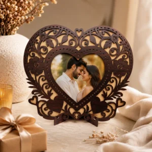 Wooden Heart Photo Frame