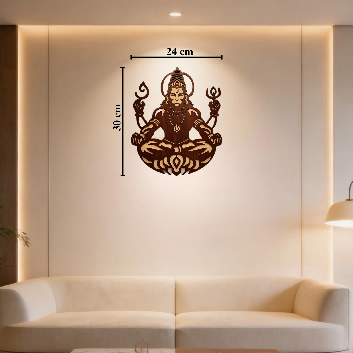 Woody Buddy Hanuman Ji Wooden Wall Art