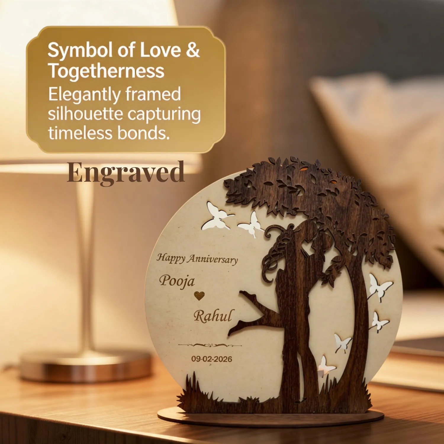 Personalized Love Nest Wooden Desk Art