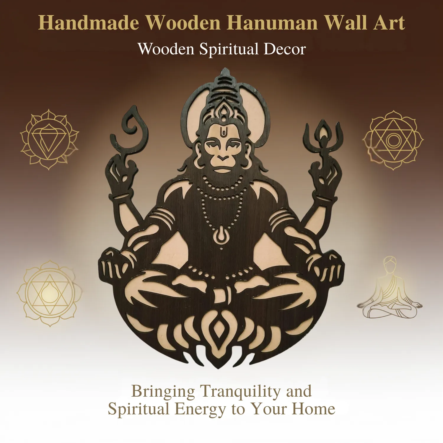 Woody Buddy Hanuman Ji Wooden Wall Art