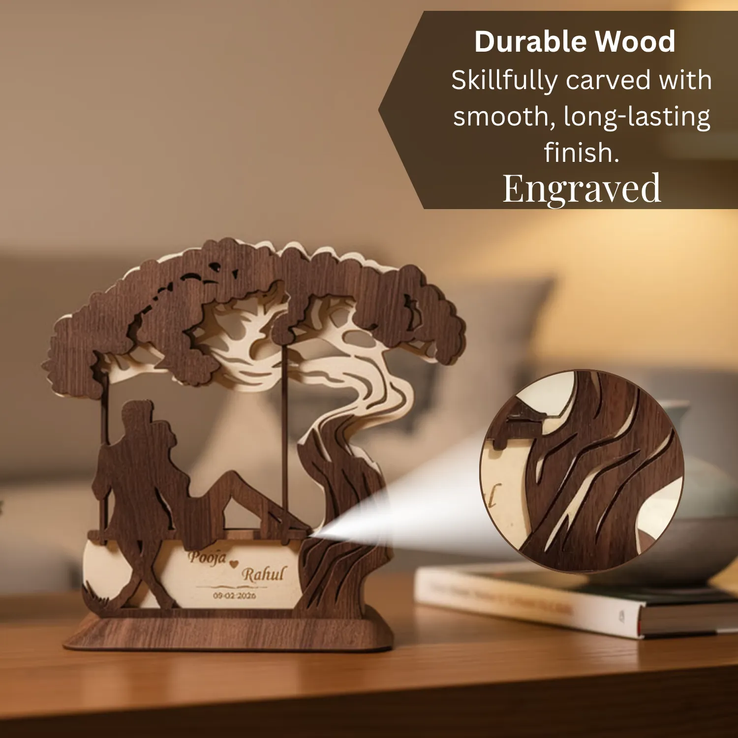 Personalized Love Bond Wooden Desk Art