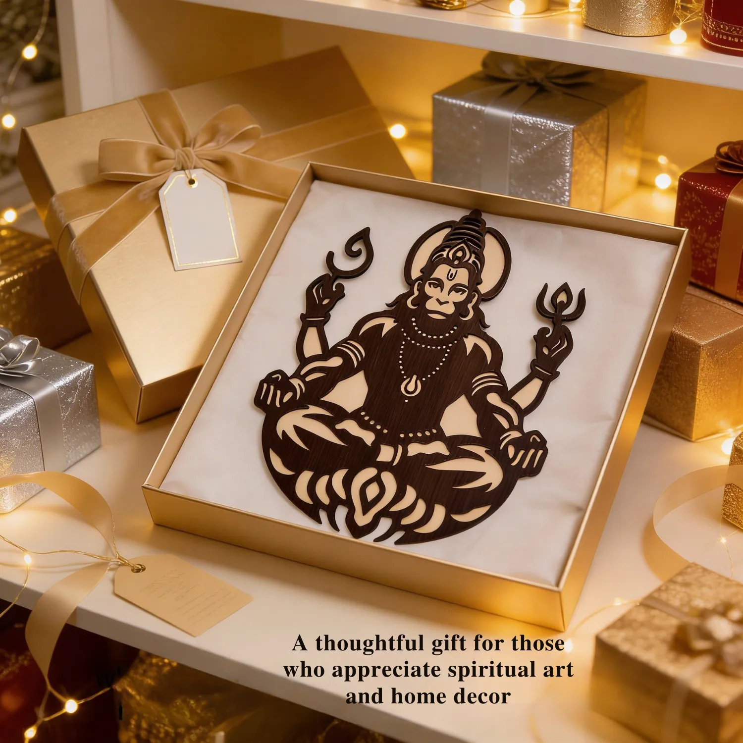 Woody Buddy Hanuman Ji Wooden Wall Art