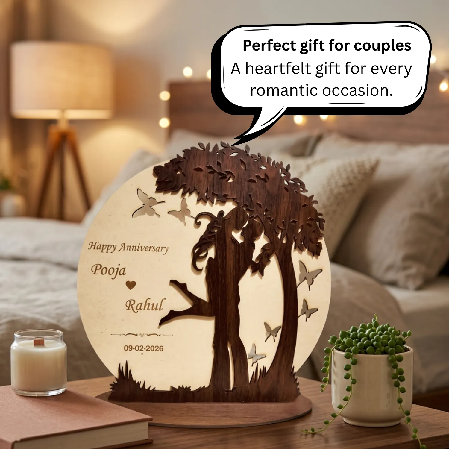 Personalized Love Nest Wooden Desk Art